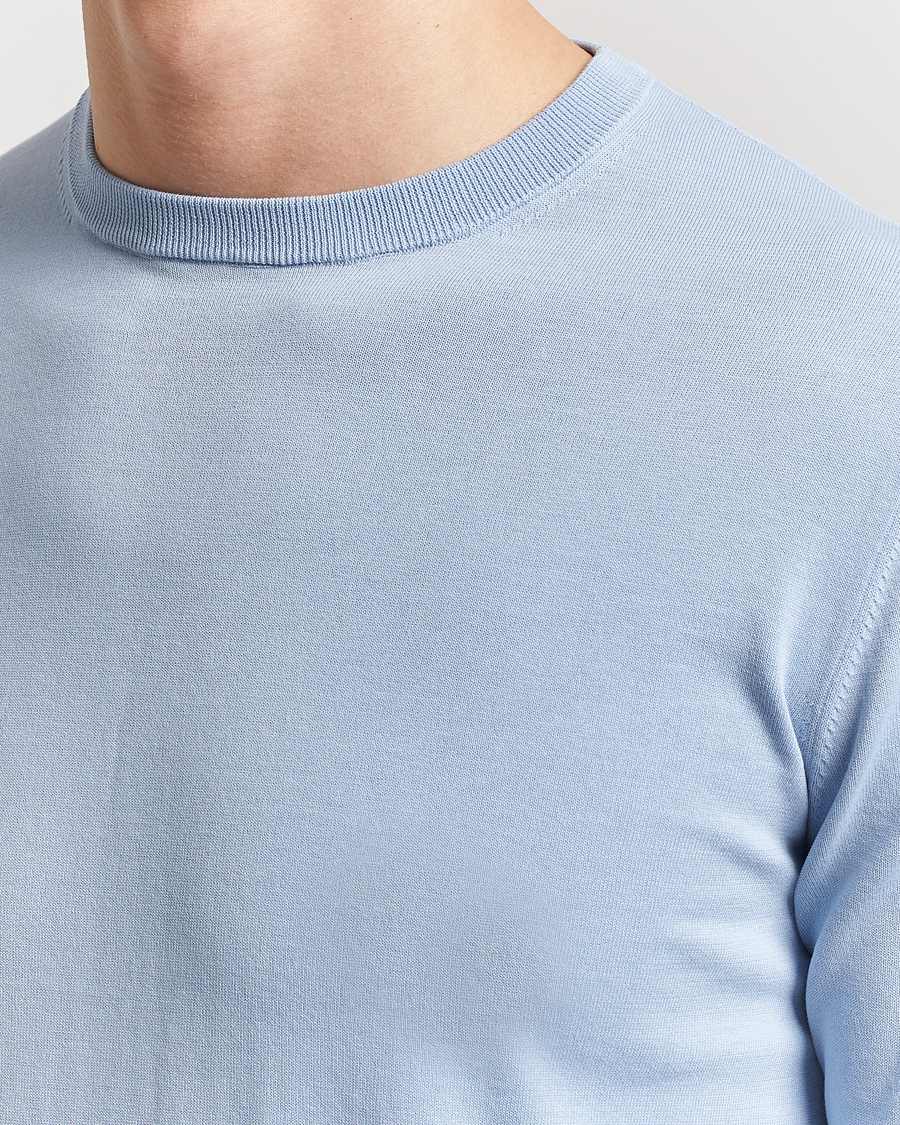 Men | Sweaters & Knitwear | Aspesi | Rib Cotton Crew Neck Light Blue