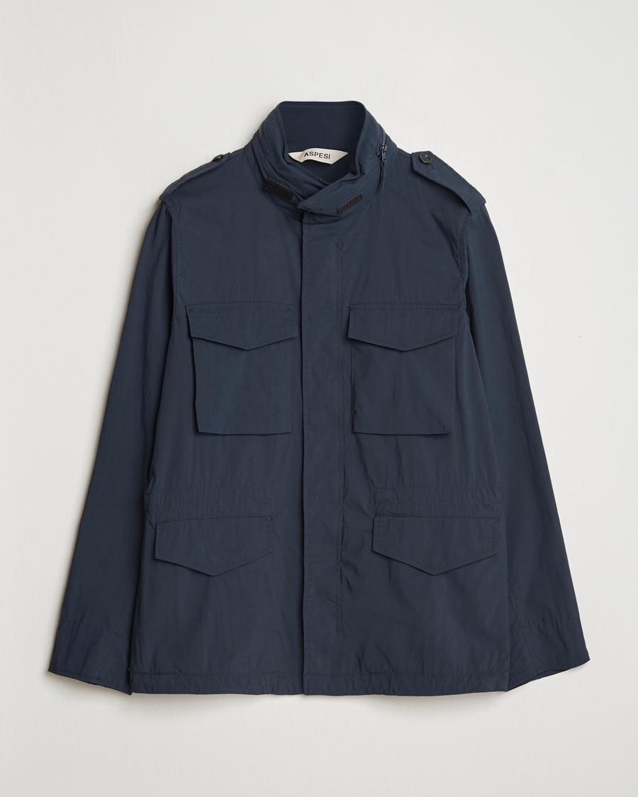 Men | Coats & Jackets | Aspesi | Lightweight Cotton Field Jacket Navy