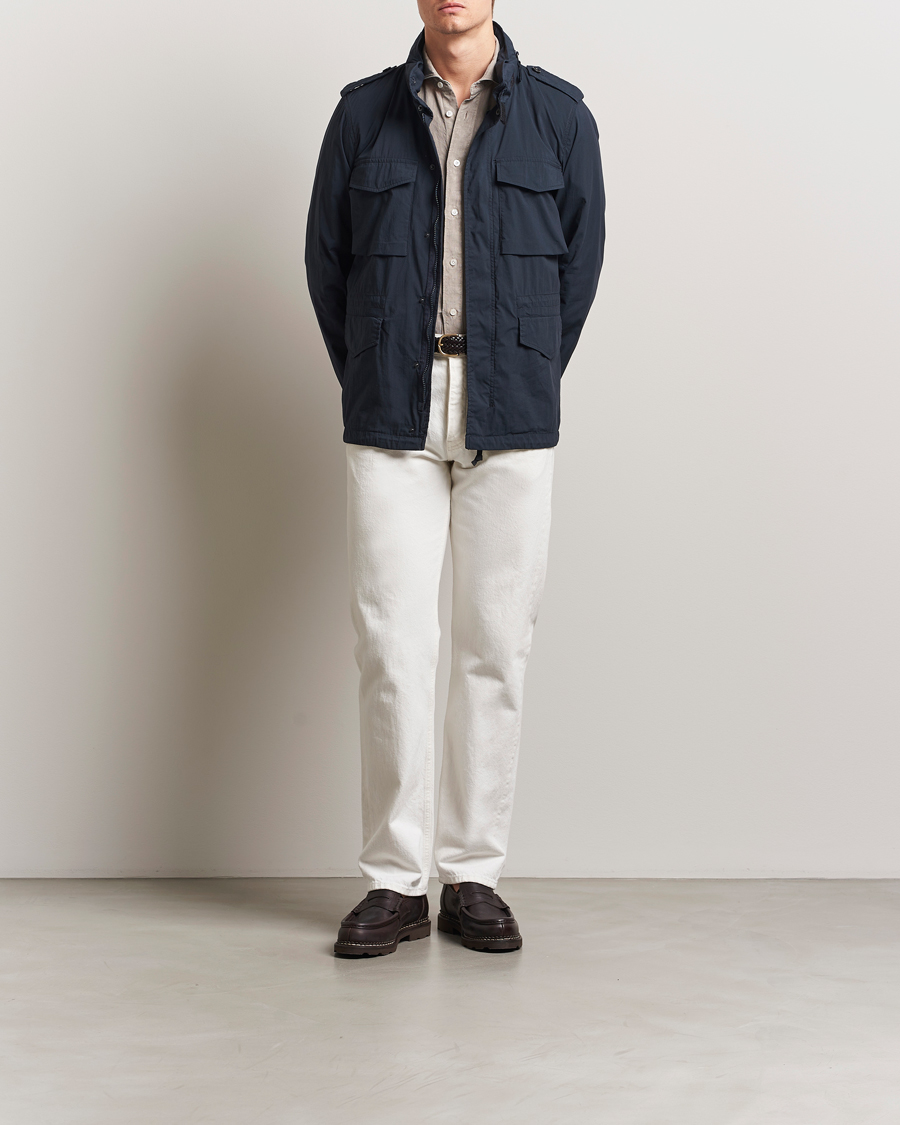 Men | Coats & Jackets | Aspesi | Lightweight Cotton Field Jacket Navy