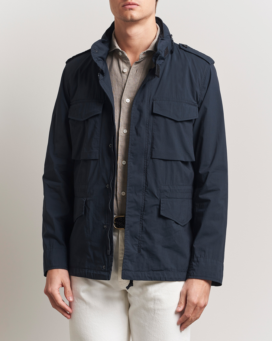 Aspesi Lightweight Cotton Field Jacket Navy at CareOfCarl.com