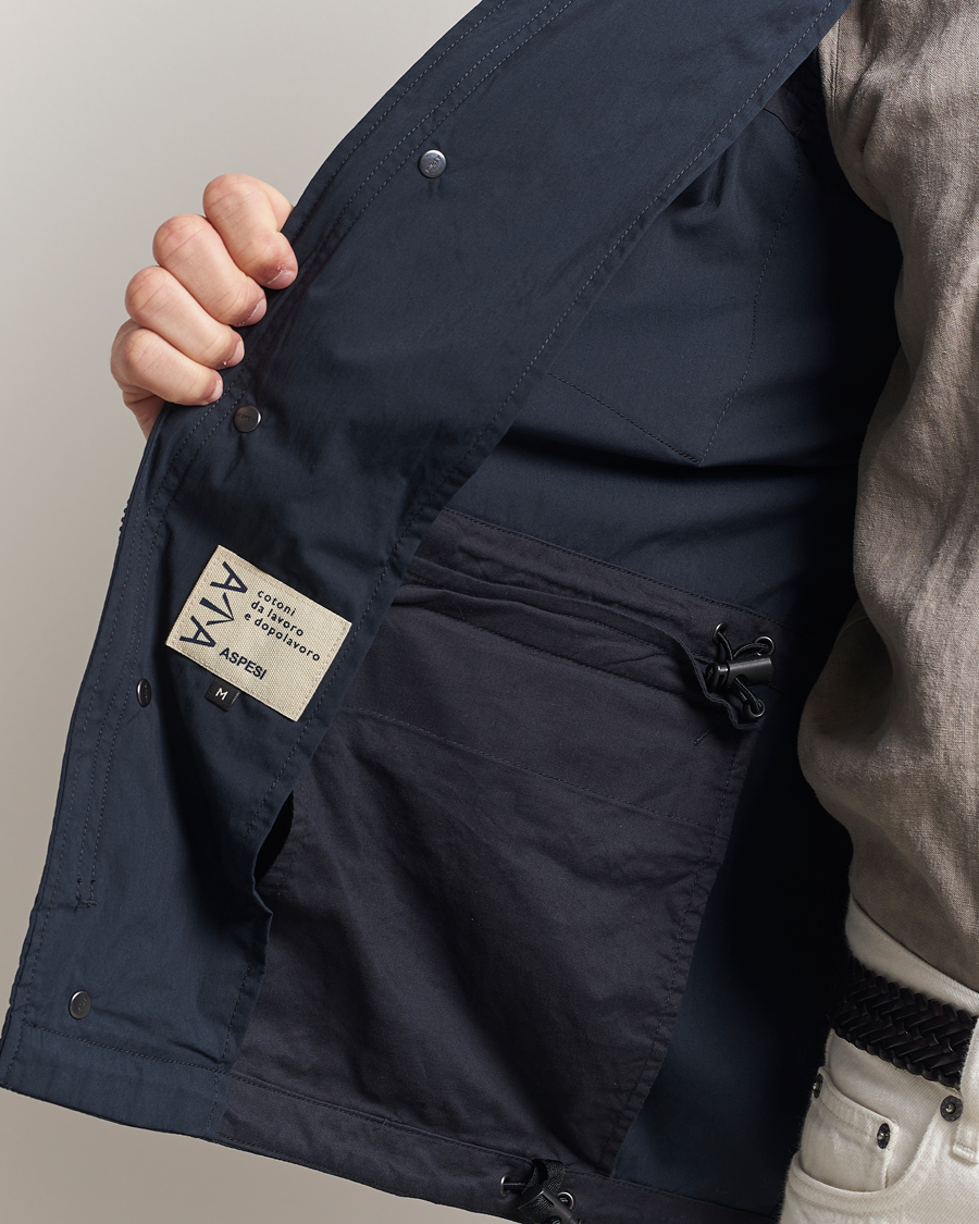 Men | Coats & Jackets | Aspesi | Lightweight Cotton Field Jacket Navy