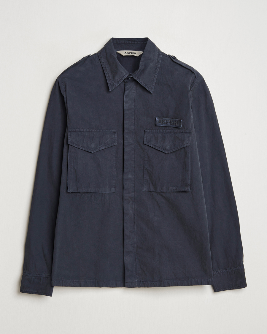 Men | Coats & Jackets | Aspesi | Cotton Field Shirt Navy