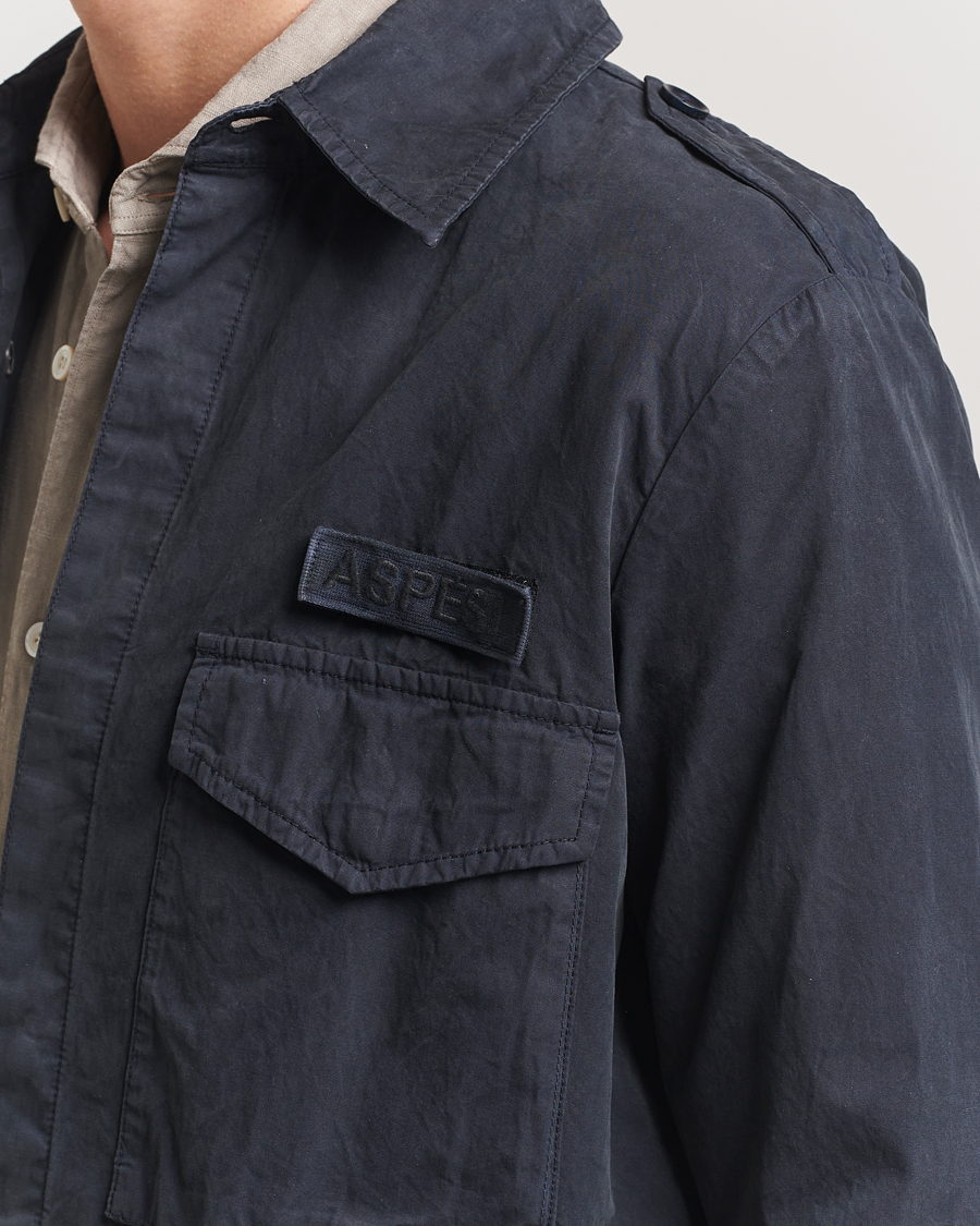 Men | Coats & Jackets | Aspesi | Cotton Field Shirt Navy