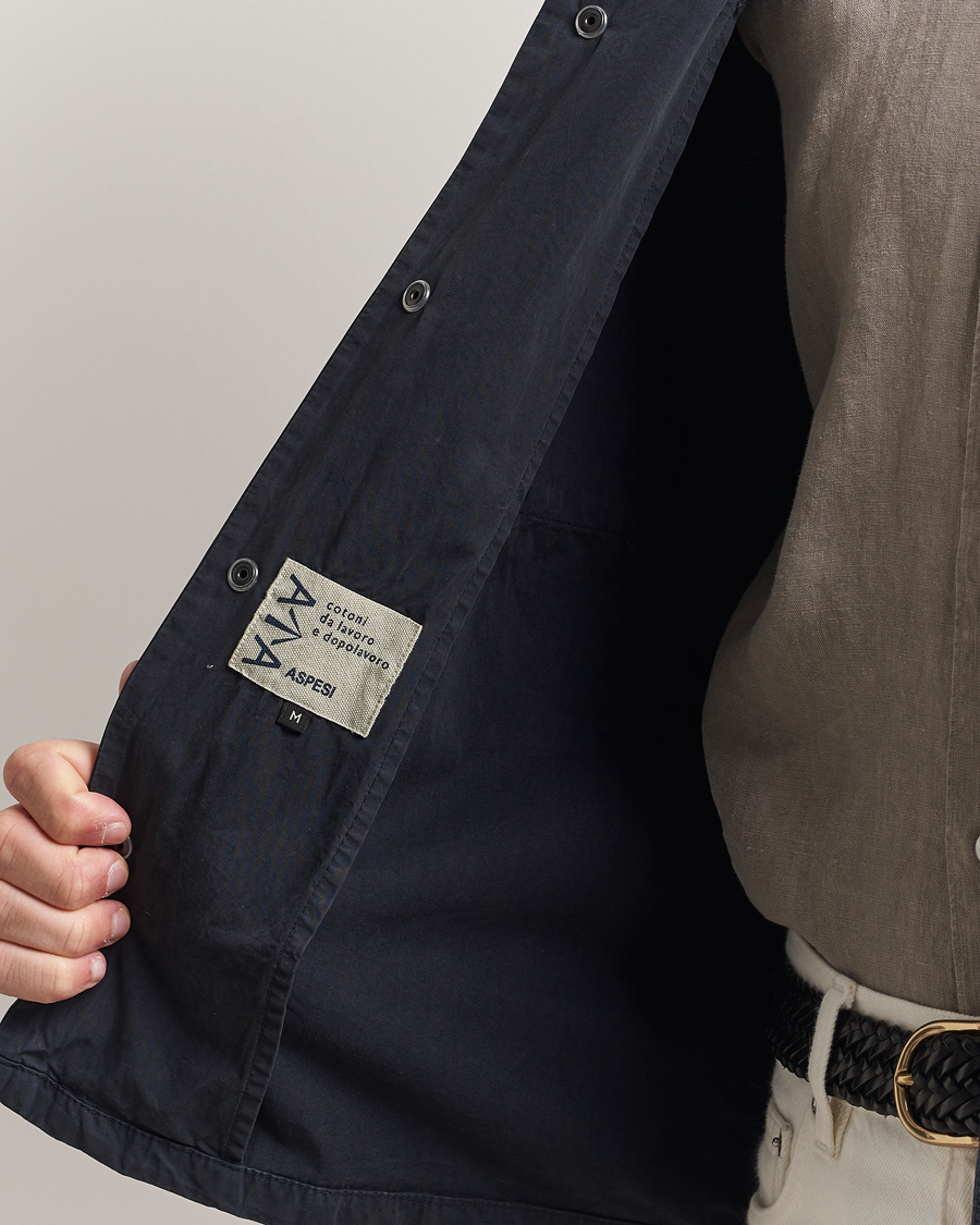 Men | Coats & Jackets | Aspesi | Cotton Field Shirt Navy