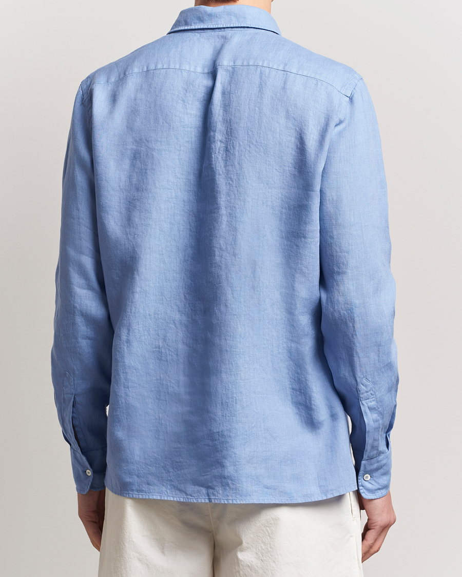 Men | Shirts | Aspesi | Linen Popover Shirt Azzurro