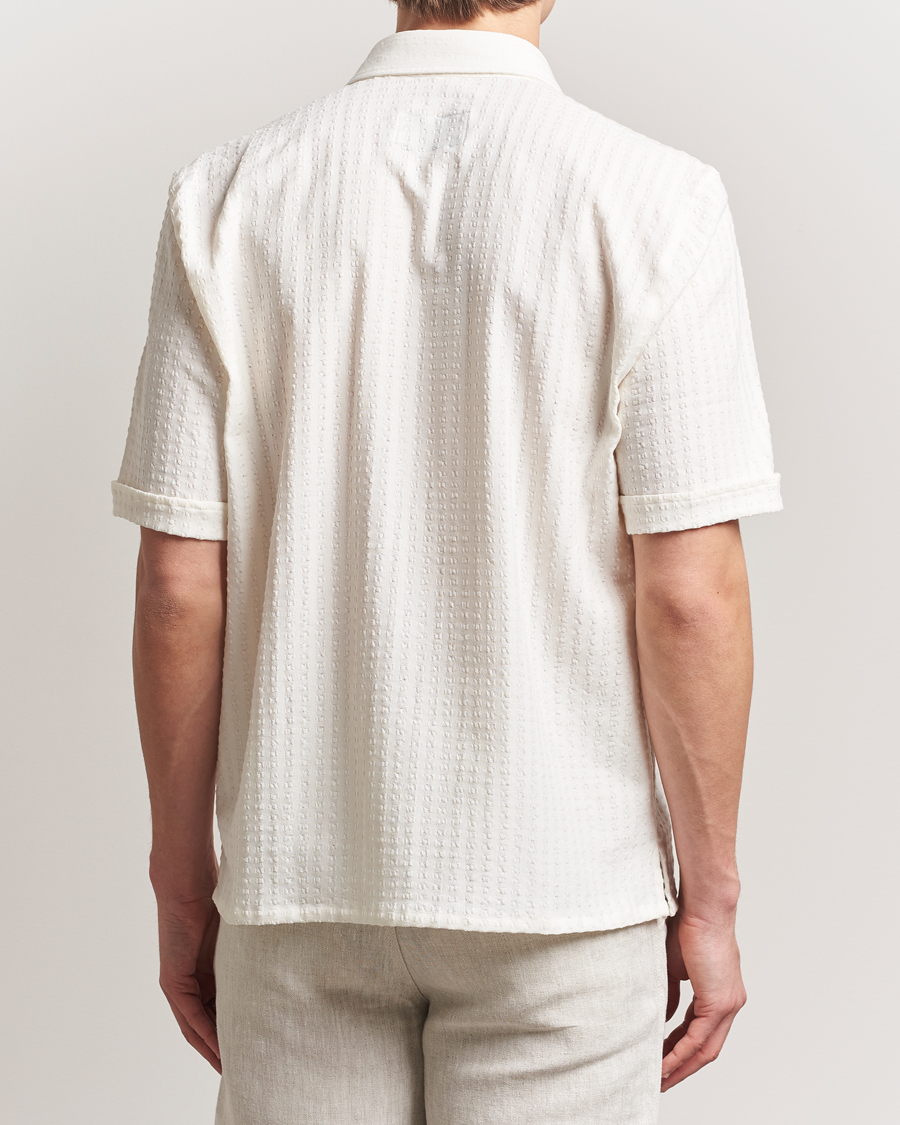 Men | Shirts | Peregrine | Seersucker Beach Shirt White Stripe