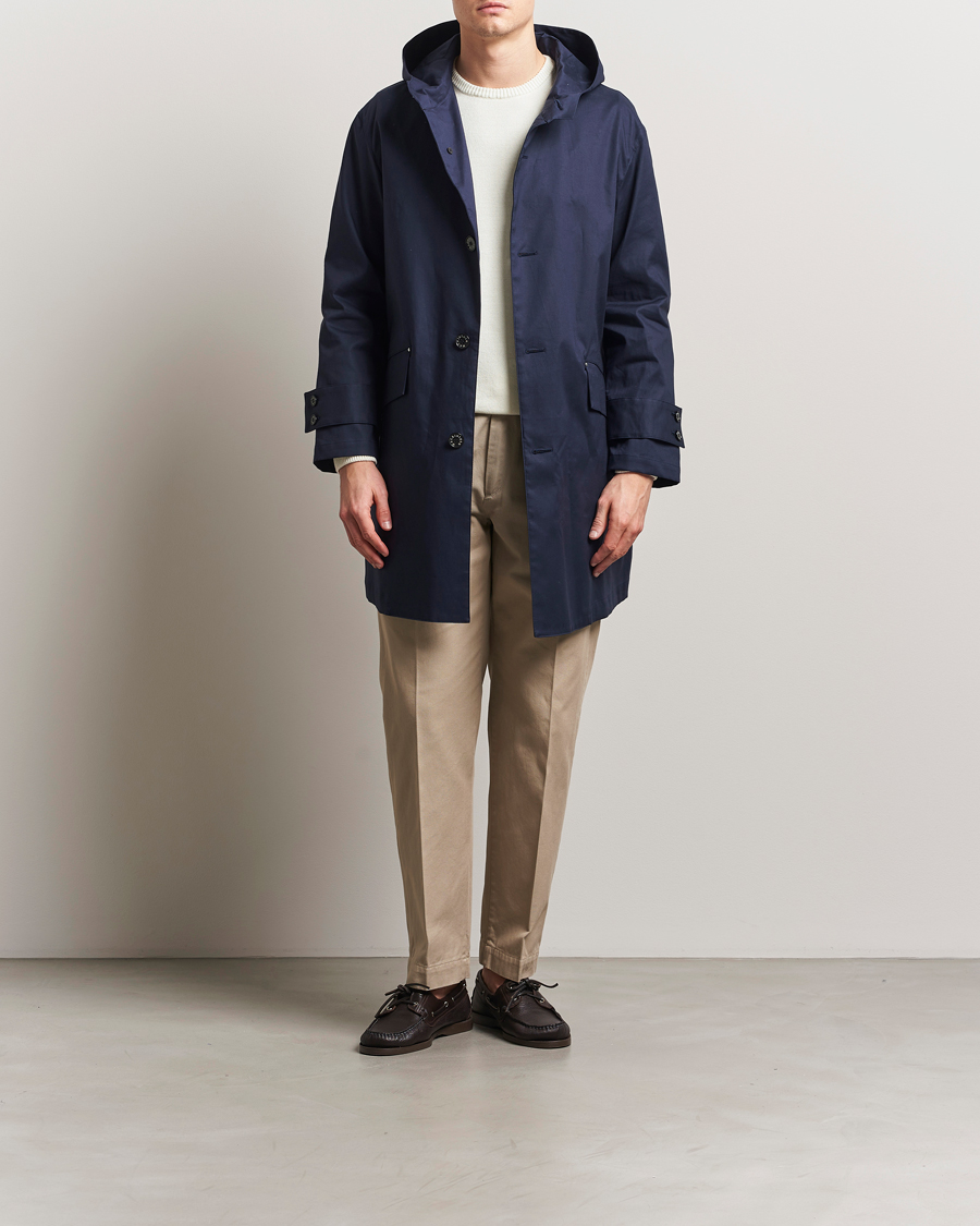 Mackintosh Humbie GTS Hooded Car Coat Navy at CareOfCarl.com