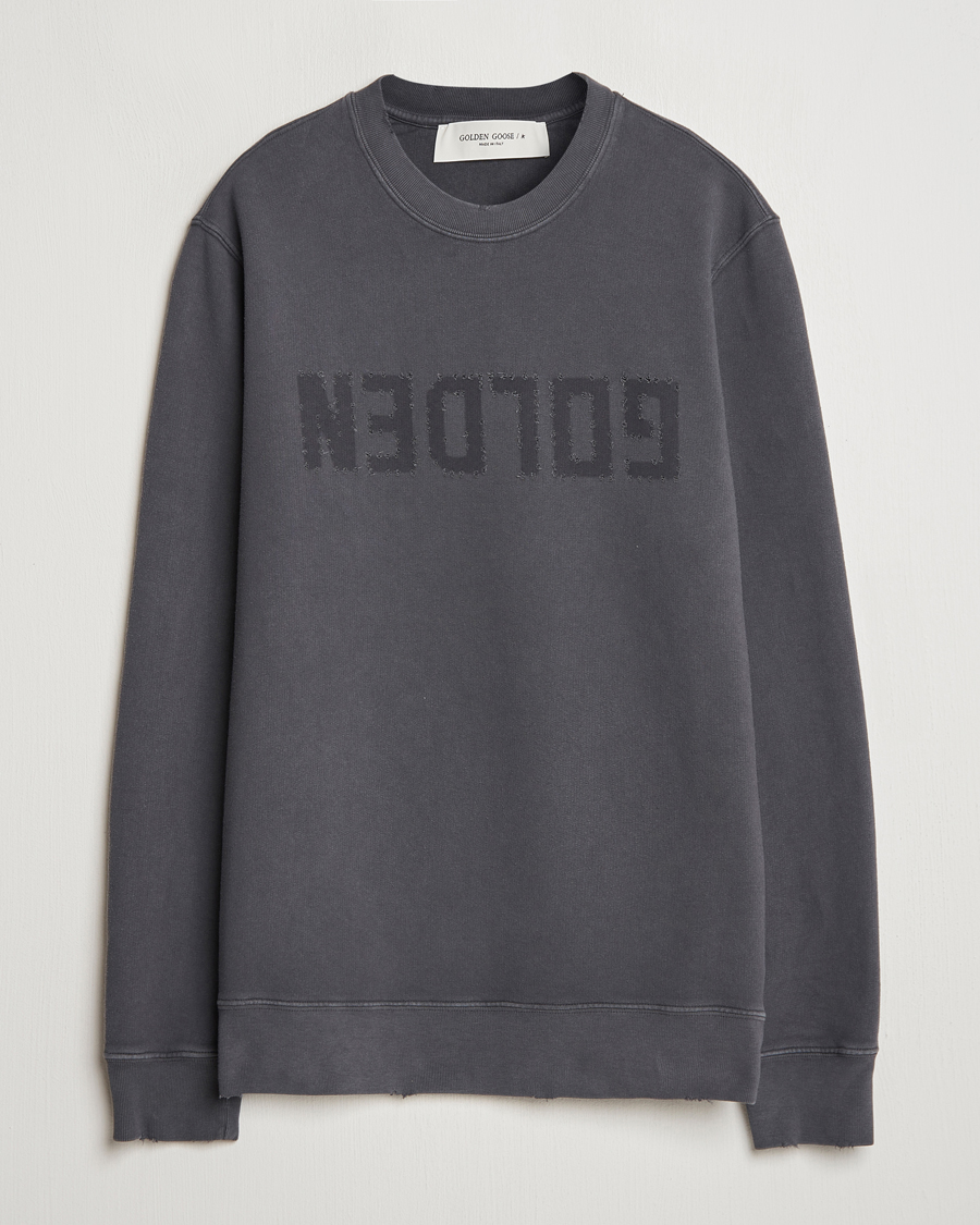 Men | Sweaters & Knitwear | Golden Goose | Distressed Logo Sweatshirt Anthracite