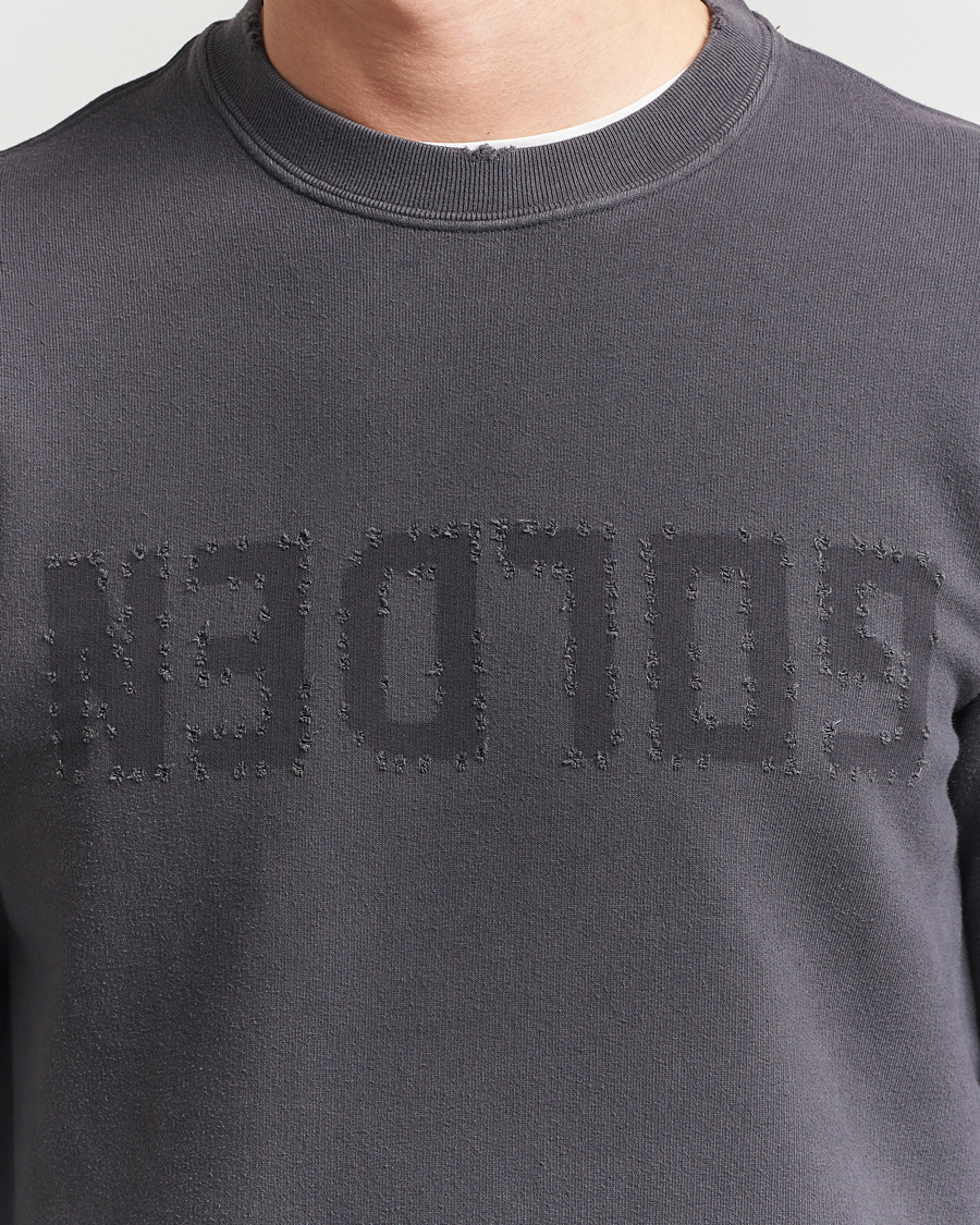 Men | Sweaters & Knitwear | Golden Goose | Distressed Logo Sweatshirt Anthracite