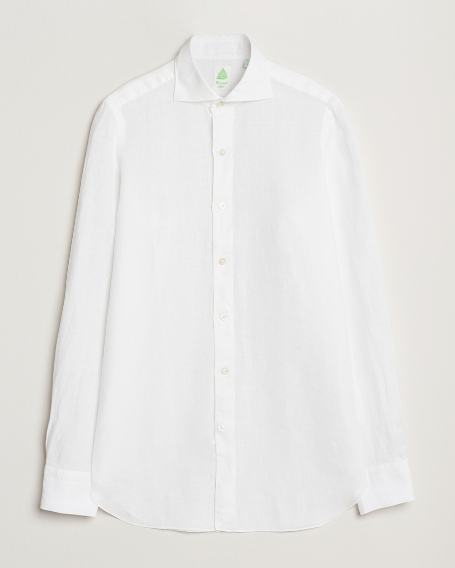 Finamore Napoli Gaeta Linen Shirt White at CareOfCarl.com