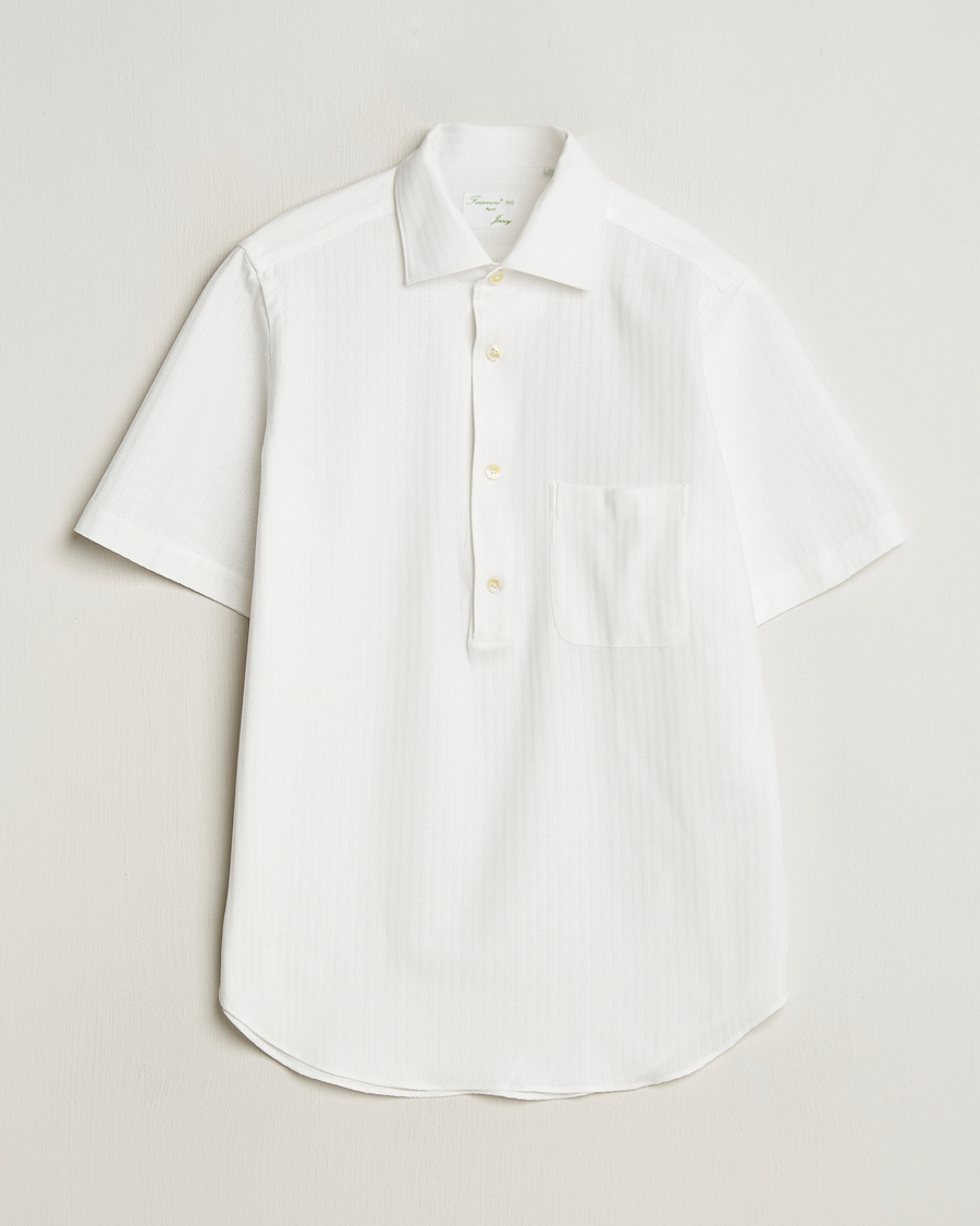 Men | Shirts | Finamore Napoli | Vico Jersey Short Sleeve Polo White