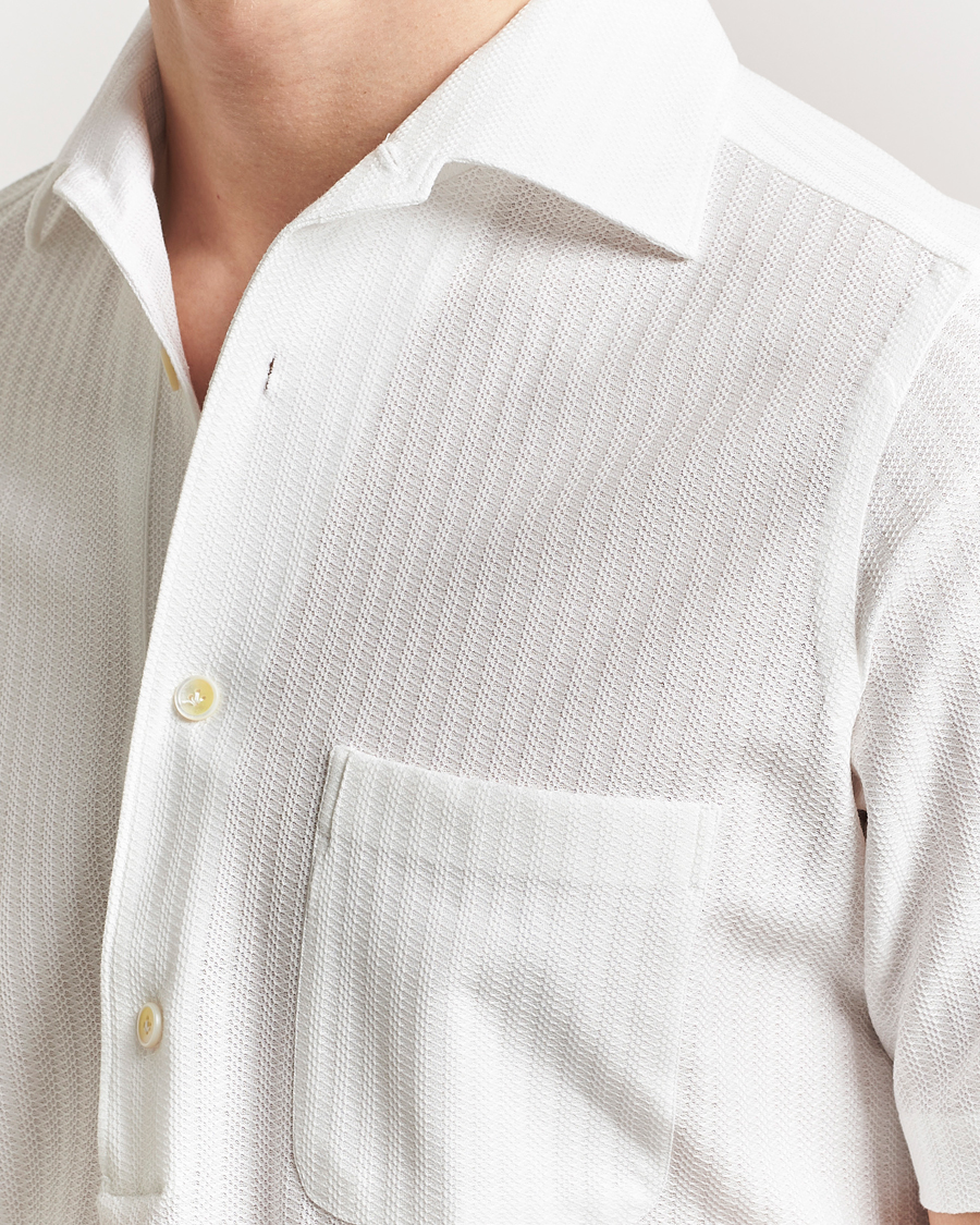 Men | Shirts | Finamore Napoli | Vico Jersey Short Sleeve Polo White