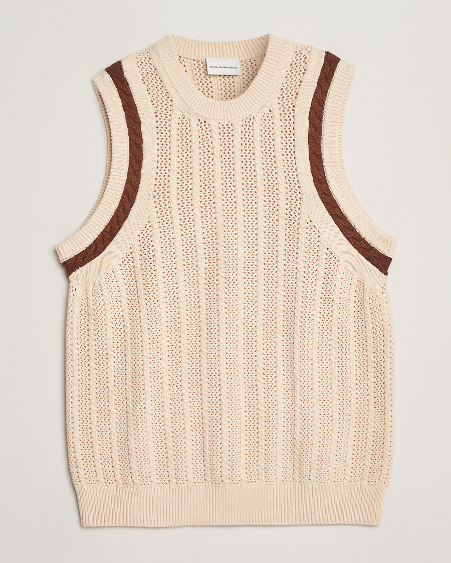 Men | Sweaters & Knitwear | Drôle de Monsieur | Knitted Vest Cream