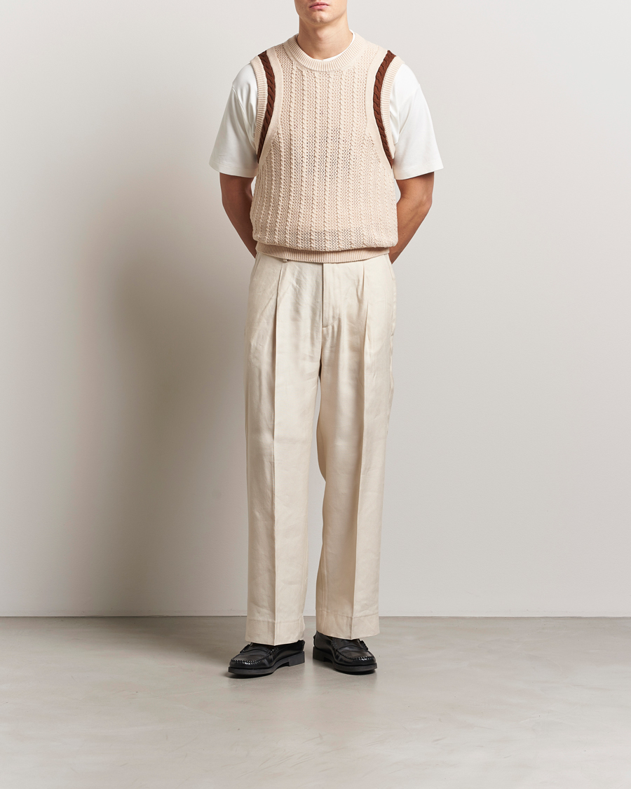 Men | Sweaters & Knitwear | Drôle de Monsieur | Knitted Vest Cream