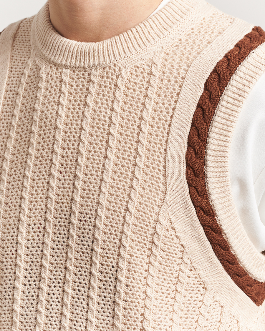 Men | Sweaters & Knitwear | Drôle de Monsieur | Knitted Vest Cream
