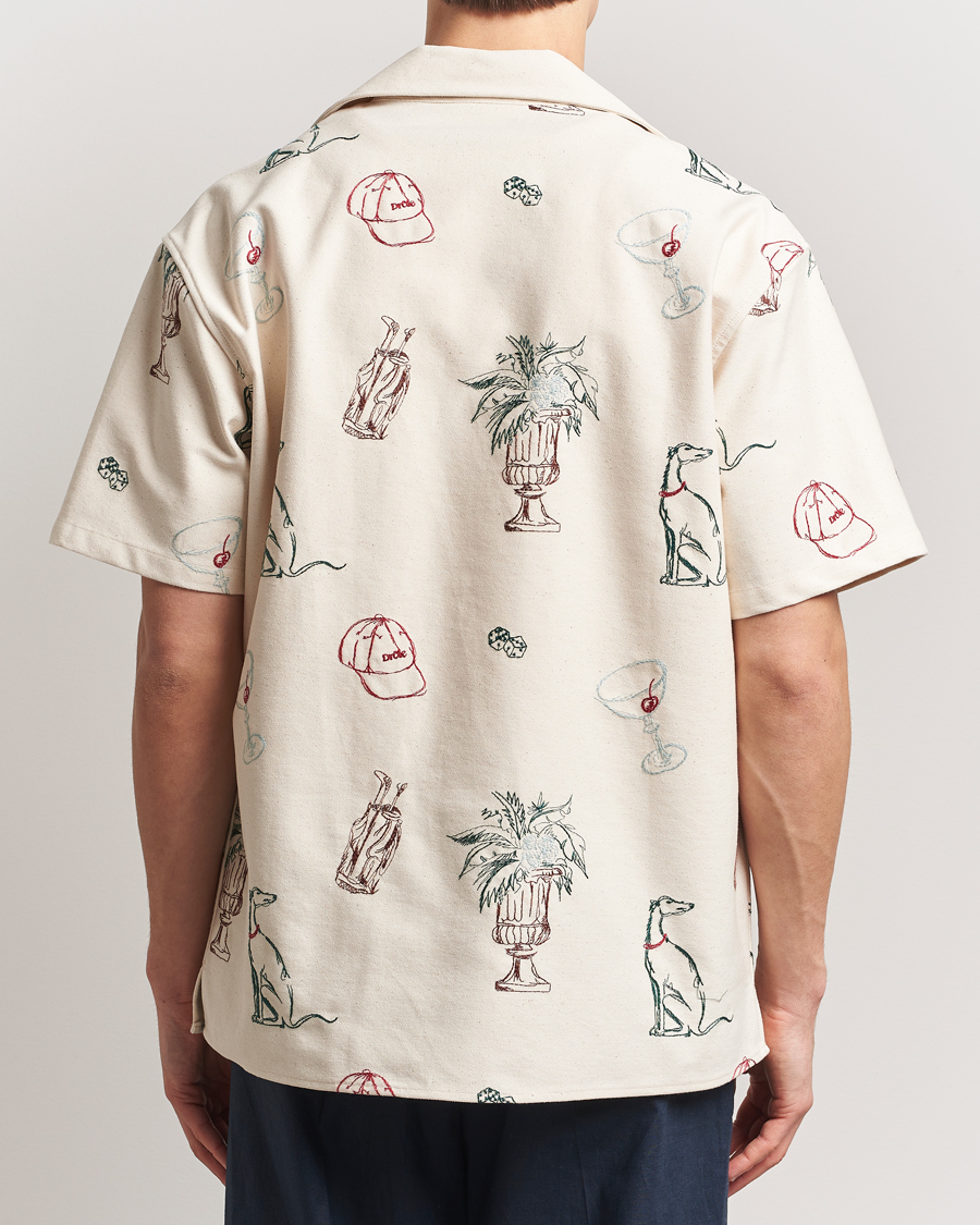 Men | Shirts | Drôle de Monsieur | Embroidered Country Club Shirt Ecru