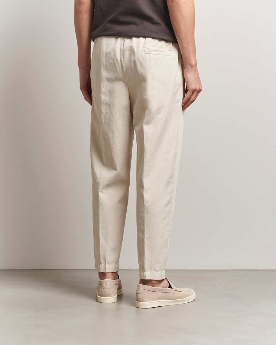 Men | Trousers | Briglia 1949 | Cotton/Linen Drawstring Pants Cream