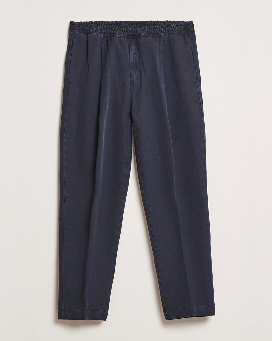 Men | Trousers | Briglia 1949 | Cotton/Linen Drawstring Pants Navy