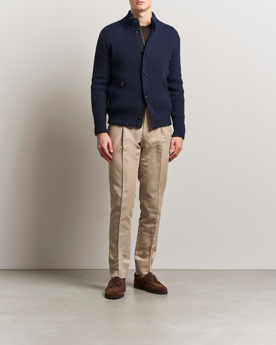 Men | Trousers | Brioni | Cotton/Linen Pleated Trousers Beige