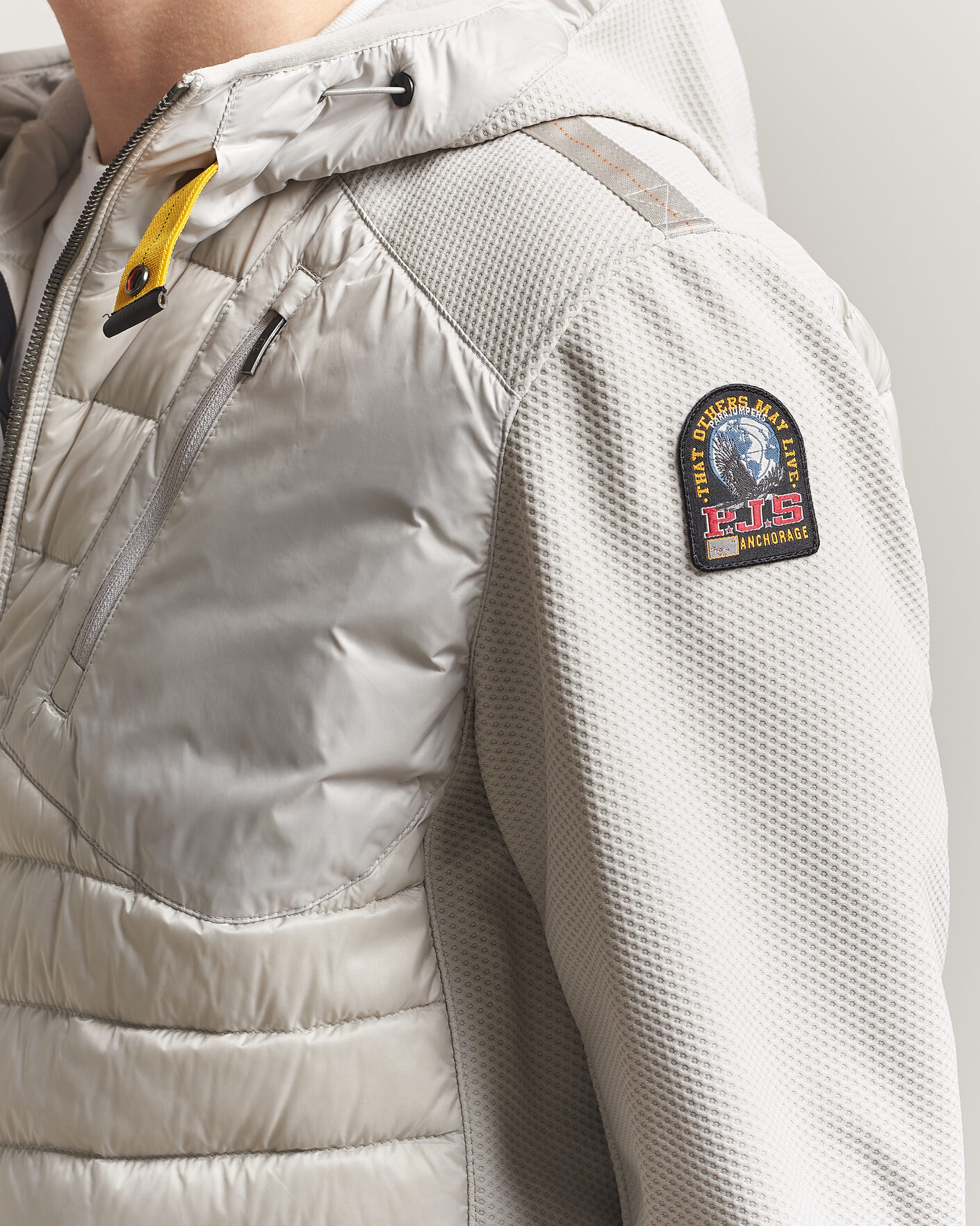 Men | Coats & Jackets | Parajumpers | Nolan Mesh Hooded Hybrid Ghiaccio