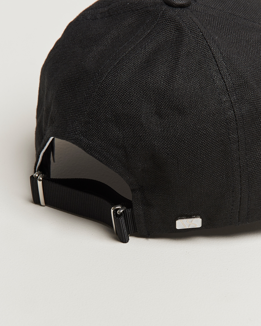 Men | Hats & Caps | Varsity Headwear | Linen Baseball Cap Licorice Black