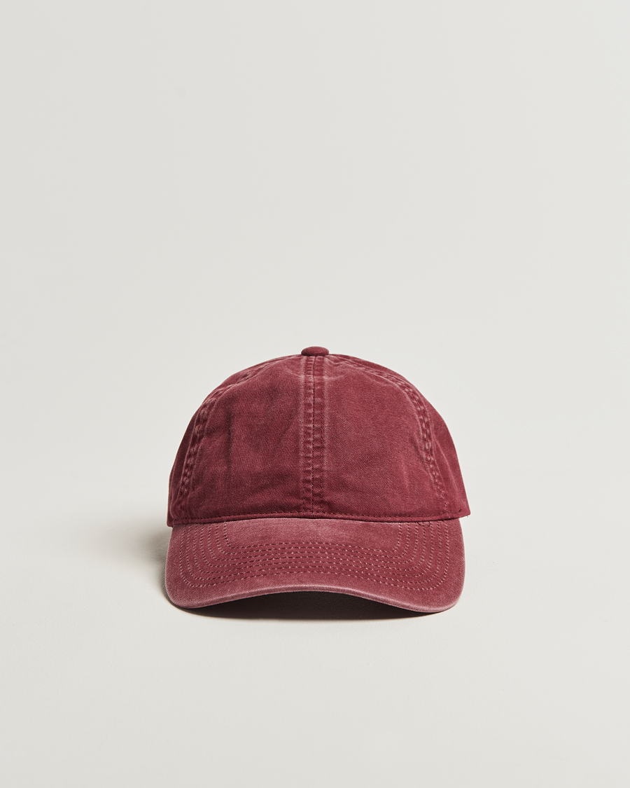Men | Hats & Caps | Varsity Headwear | Washed Cotton Baseball Cap Burgundy