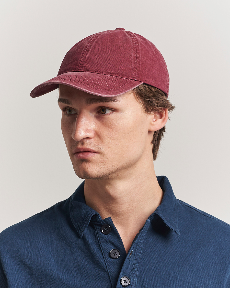 Men | Hats & Caps | Varsity Headwear | Washed Cotton Baseball Cap Burgundy