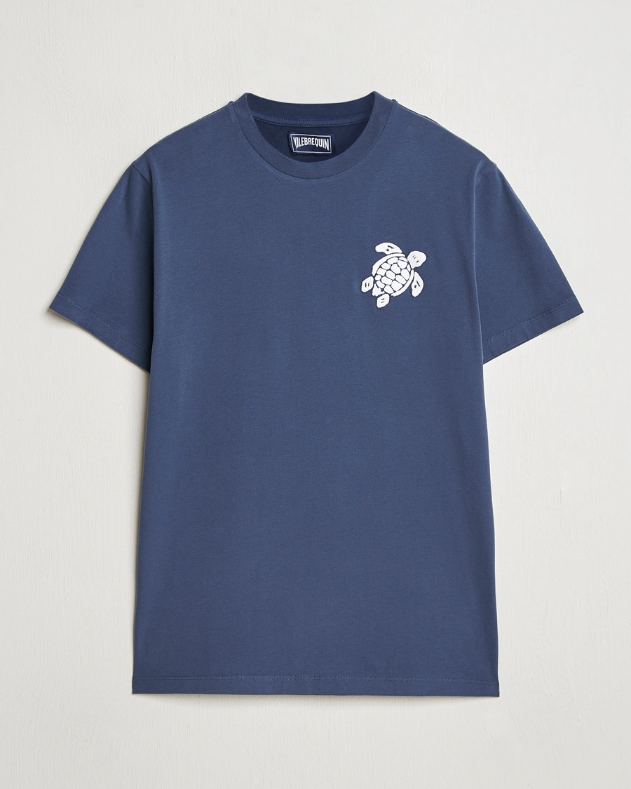 Men | T-Shirts | Vilebrequin | Portisol Embroidered T-Shirt Bleu Marine