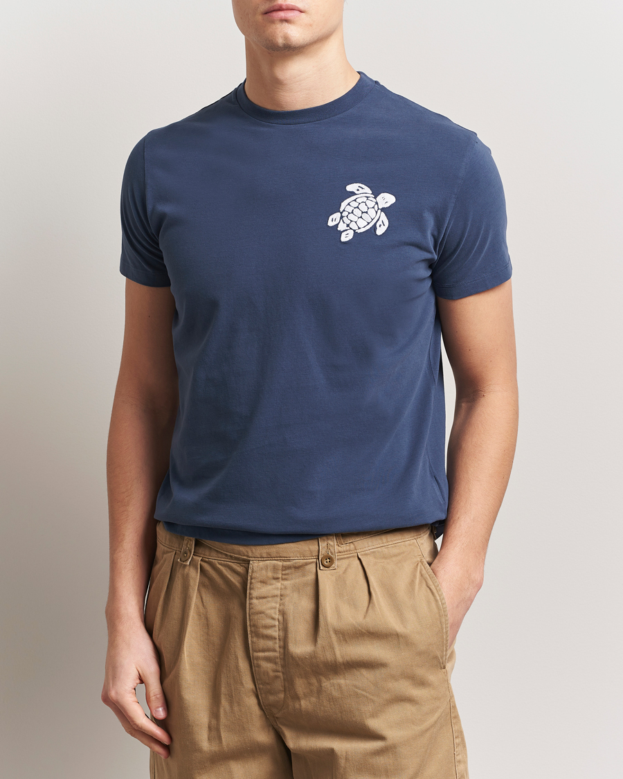 Vilebrequin Portisol Embroidered T-Shirt Bleu Marine at CareOfCarl.com