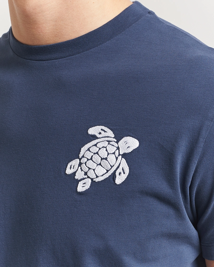Men | T-Shirts | Vilebrequin | Portisol Embroidered T-Shirt Bleu Marine