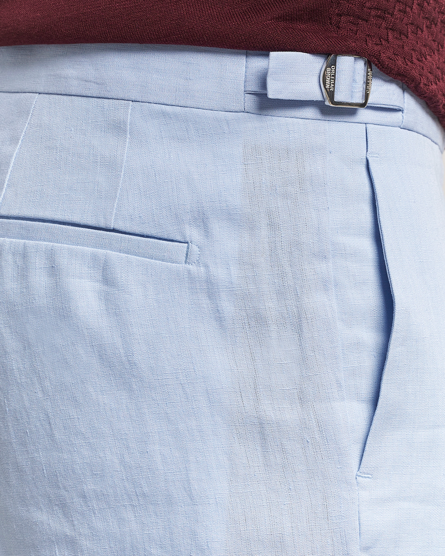 Men | Trousers | Orlebar Brown | Griffon Linen Trousers Springwater Blue