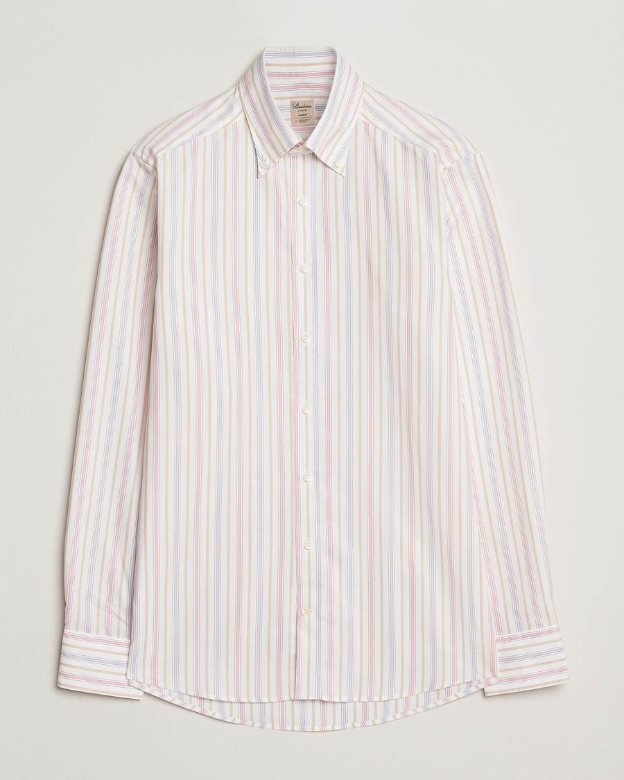 Men | Shirts | Stenströms | Slimline Multi Striped Oxford Shirt White