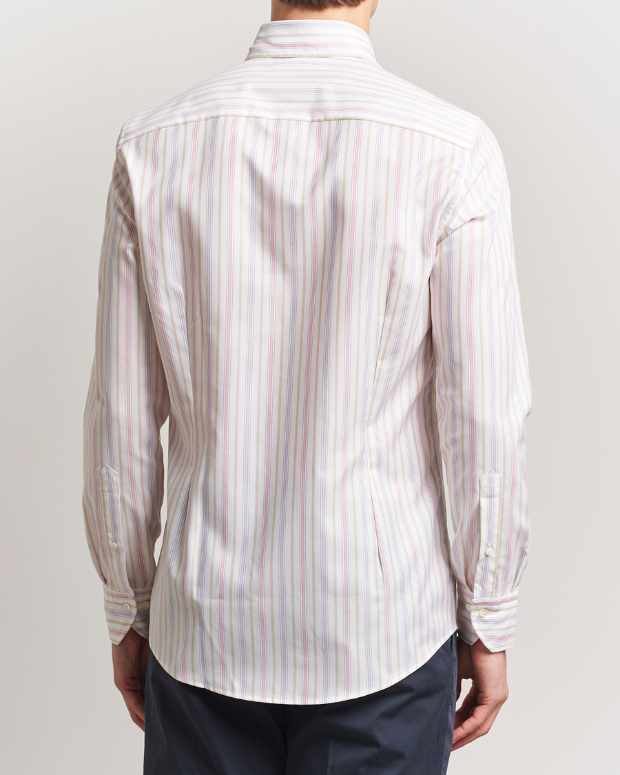 Men | Shirts | Stenströms | Slimline Multi Striped Oxford Shirt White