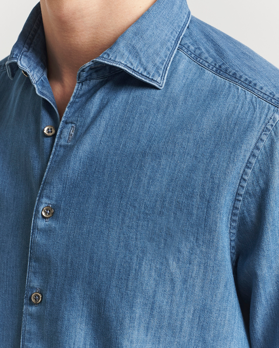 Men | Shirts | Stenströms | Slimline Denim Shirt Blue