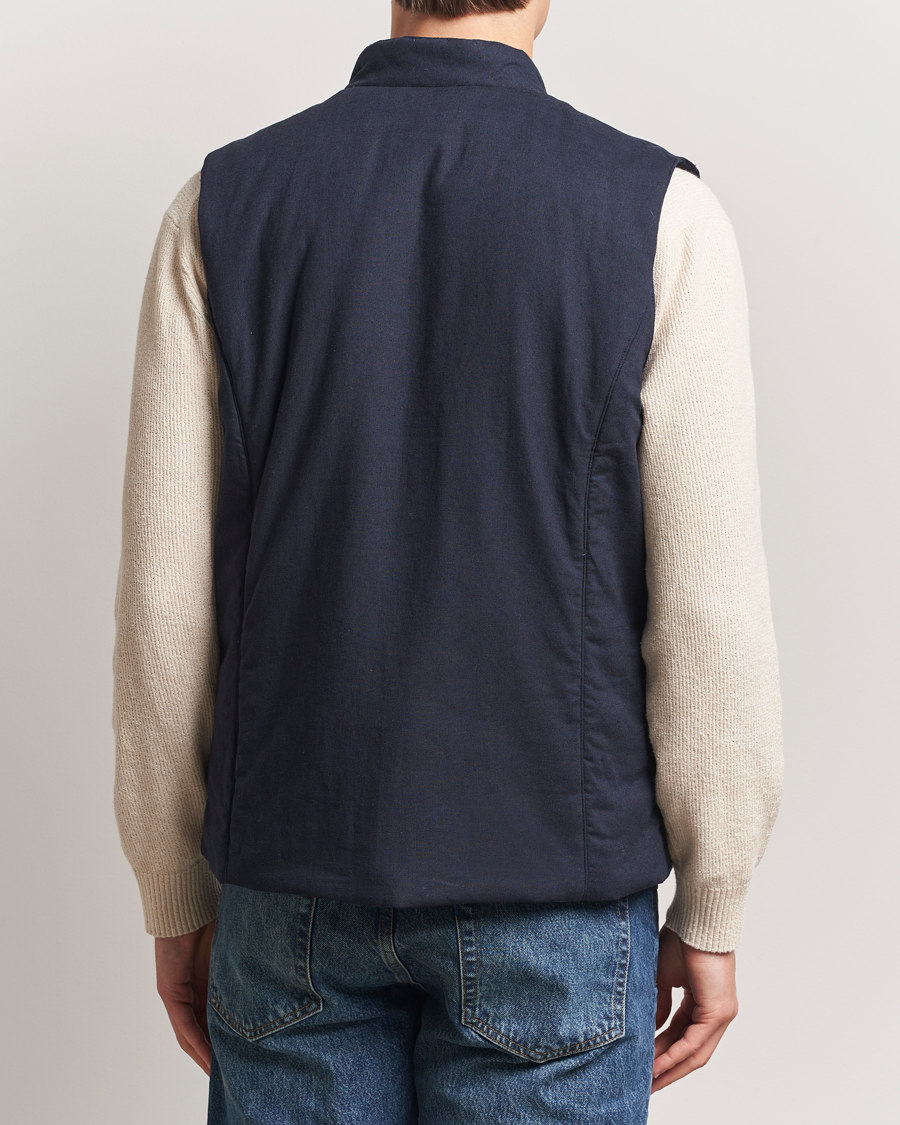 Men | Coats & Jackets | Stenströms | Linen/Alcantar Vest Navy