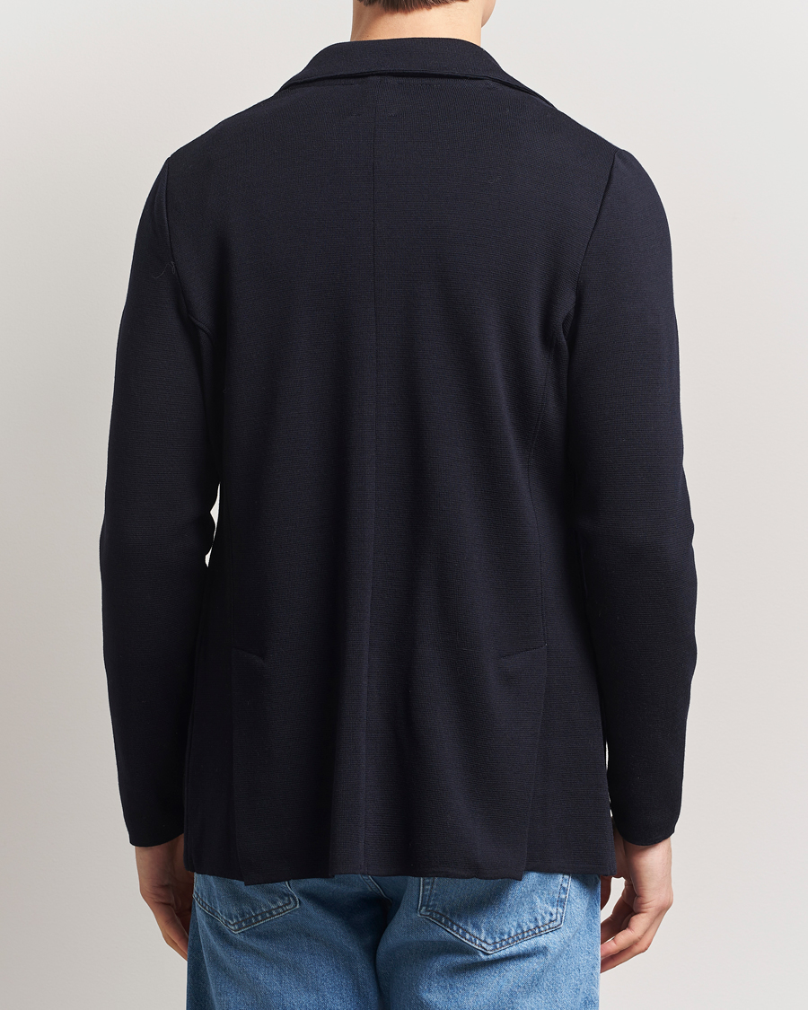 Men | Blazers | Stenströms | Milano Knitted Merino Blazer Navy