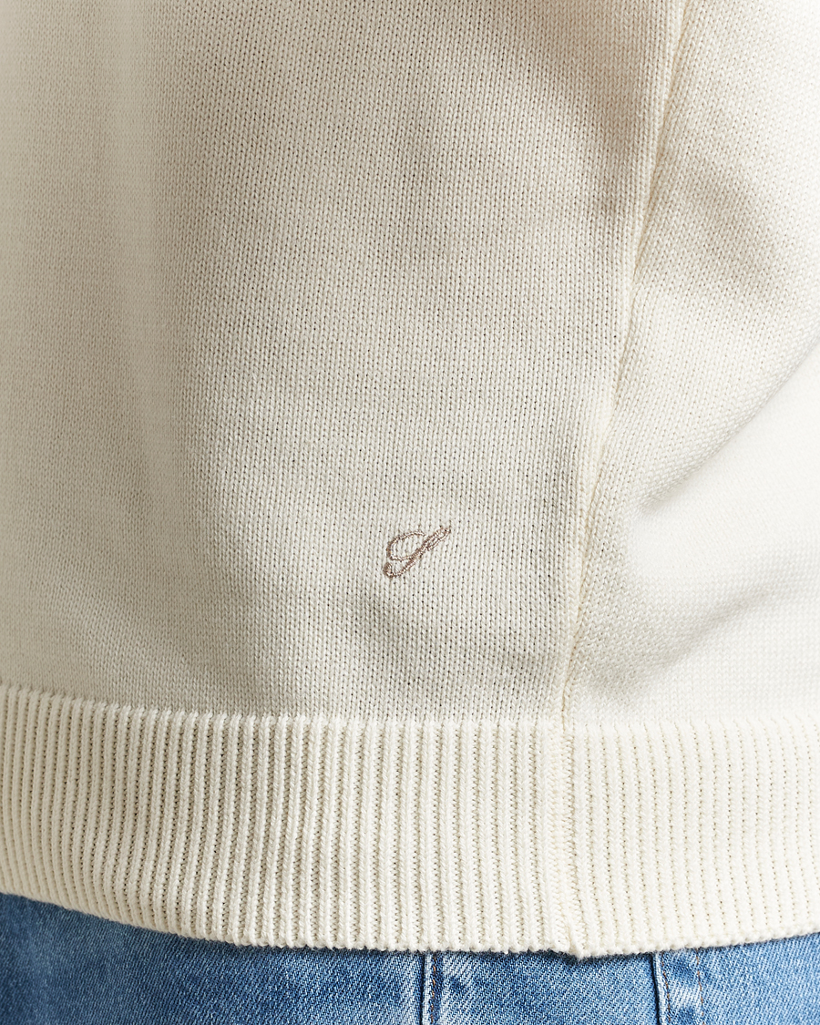 Men | Sweaters & Knitwear | Stenströms | Organic Cotton Knitted Sweater White