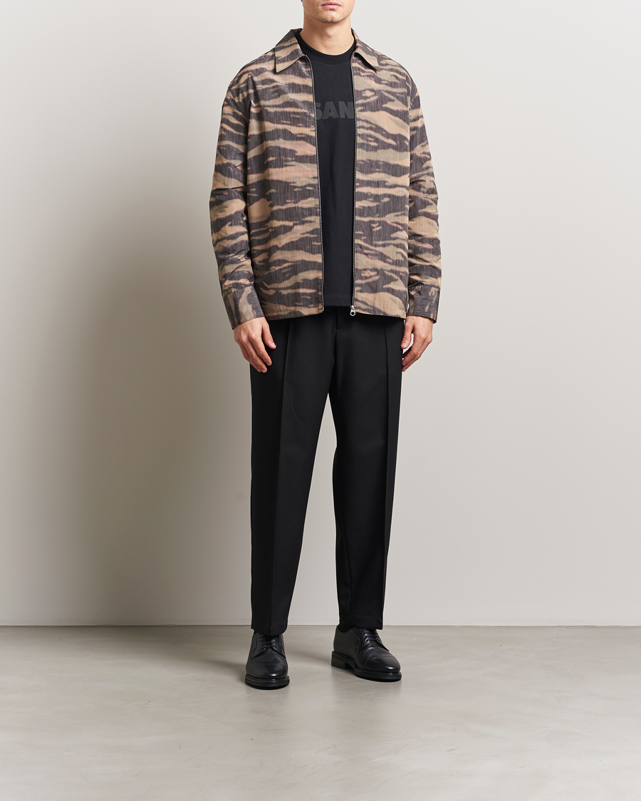 Men | Trousers | Jil Sander | Regular Fit Gabardine Trousers Black