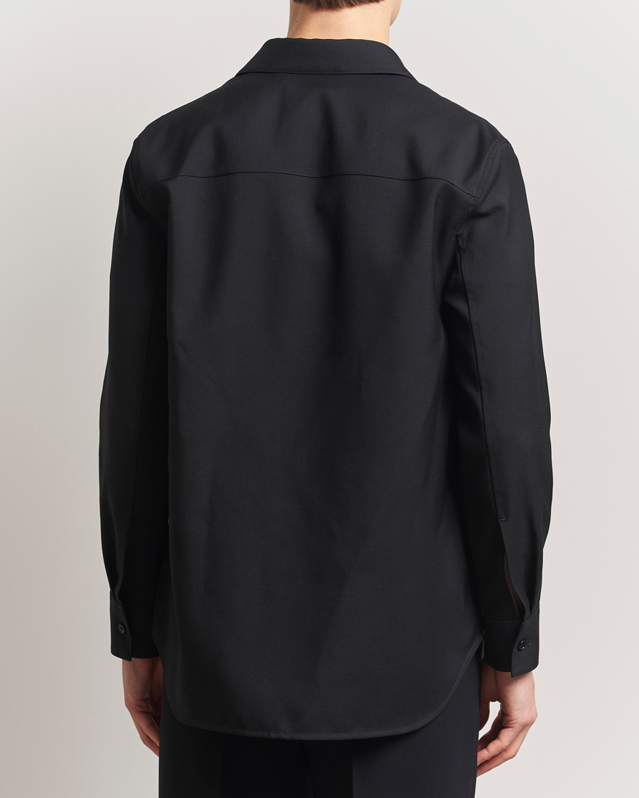 Jil Sander Double Pocket Gabardine Overshirt Black at CareOfCarl.com