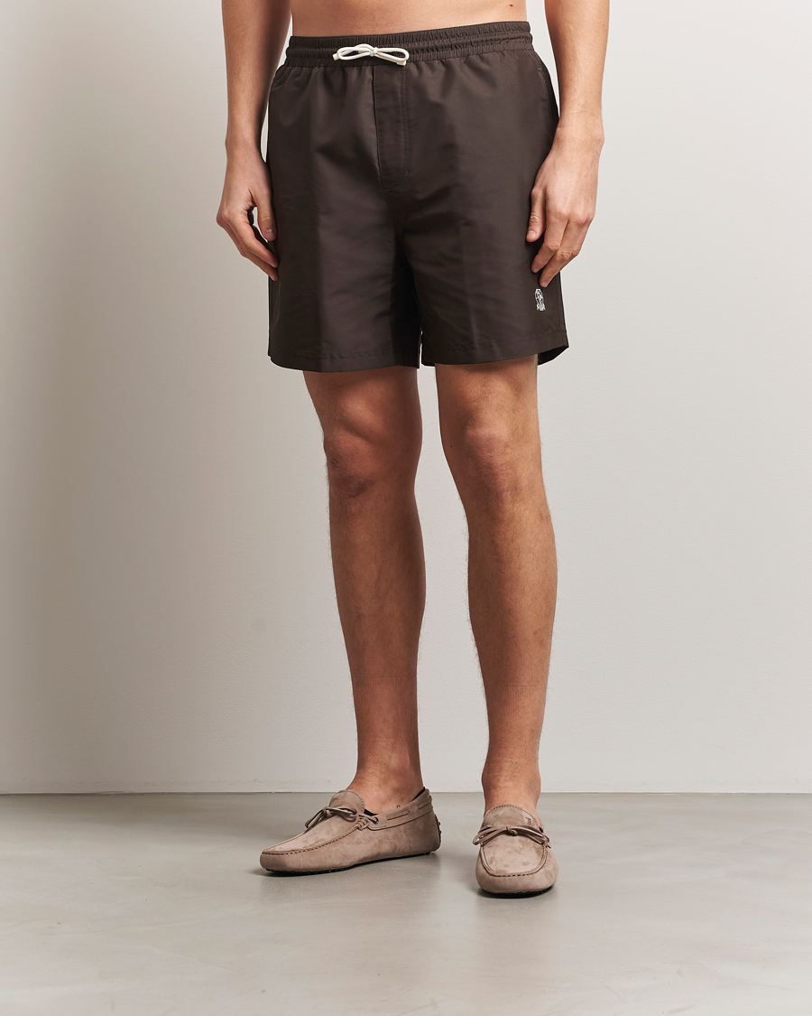 Men | Swimwear | Brunello Cucinelli | Nylon Swim Trunks Dark Brown
