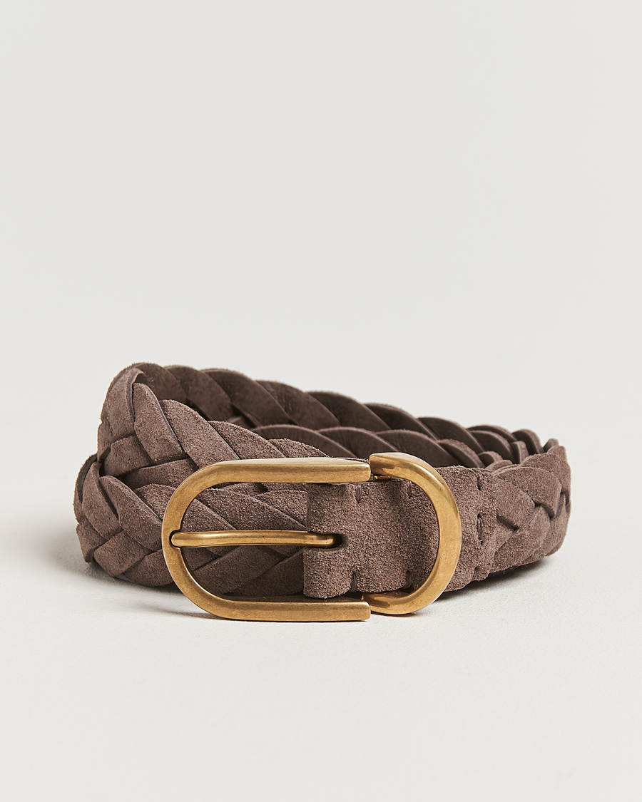 Men | Brunello Cucinelli Braided Belt Brown Suede | Brunello Cucinelli | Braided Belt Brown Suede