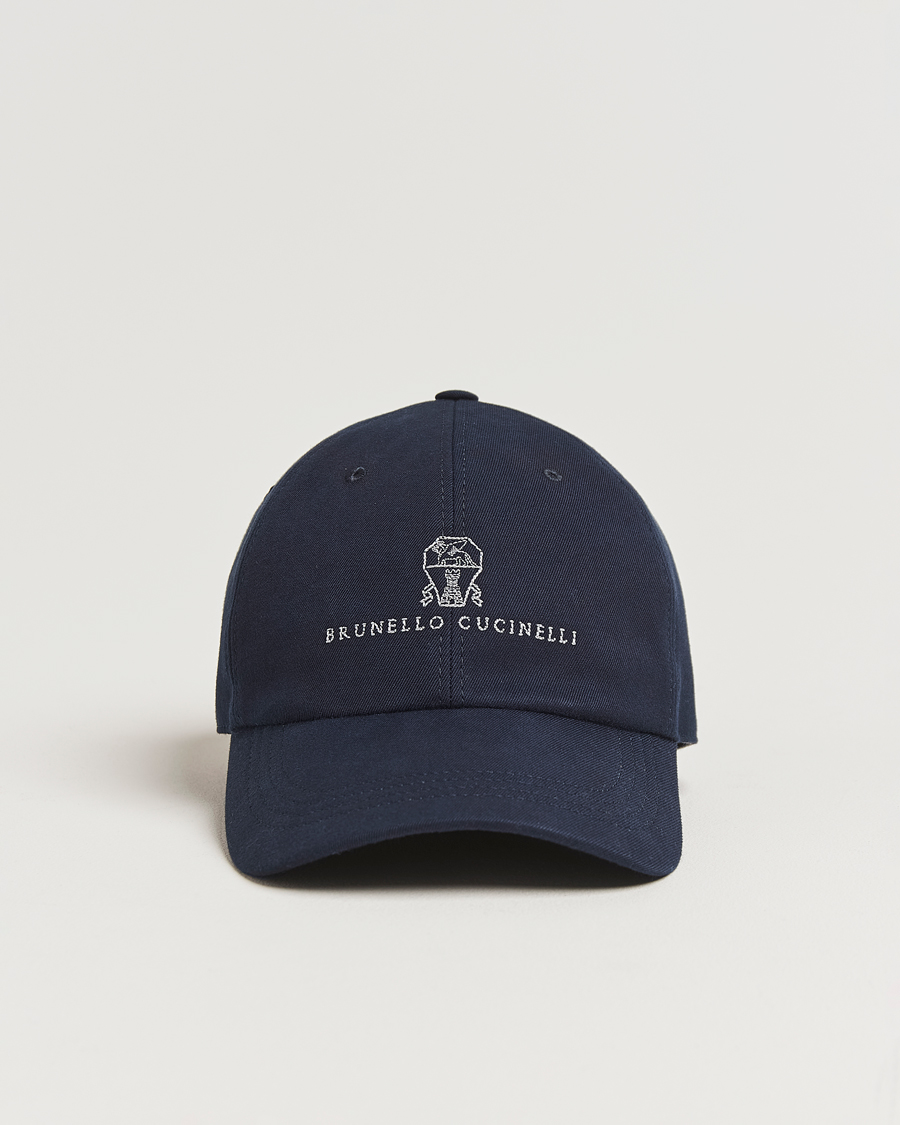 Brunello Cucinelli Twill Cotton Baseball Cap Navy at CareOfCarl.com