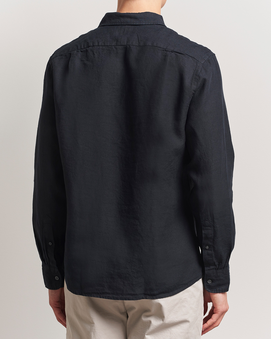 Men | Shirts | Charles Tyrwhitt | Pure Linen Slim Fit Shirt Black