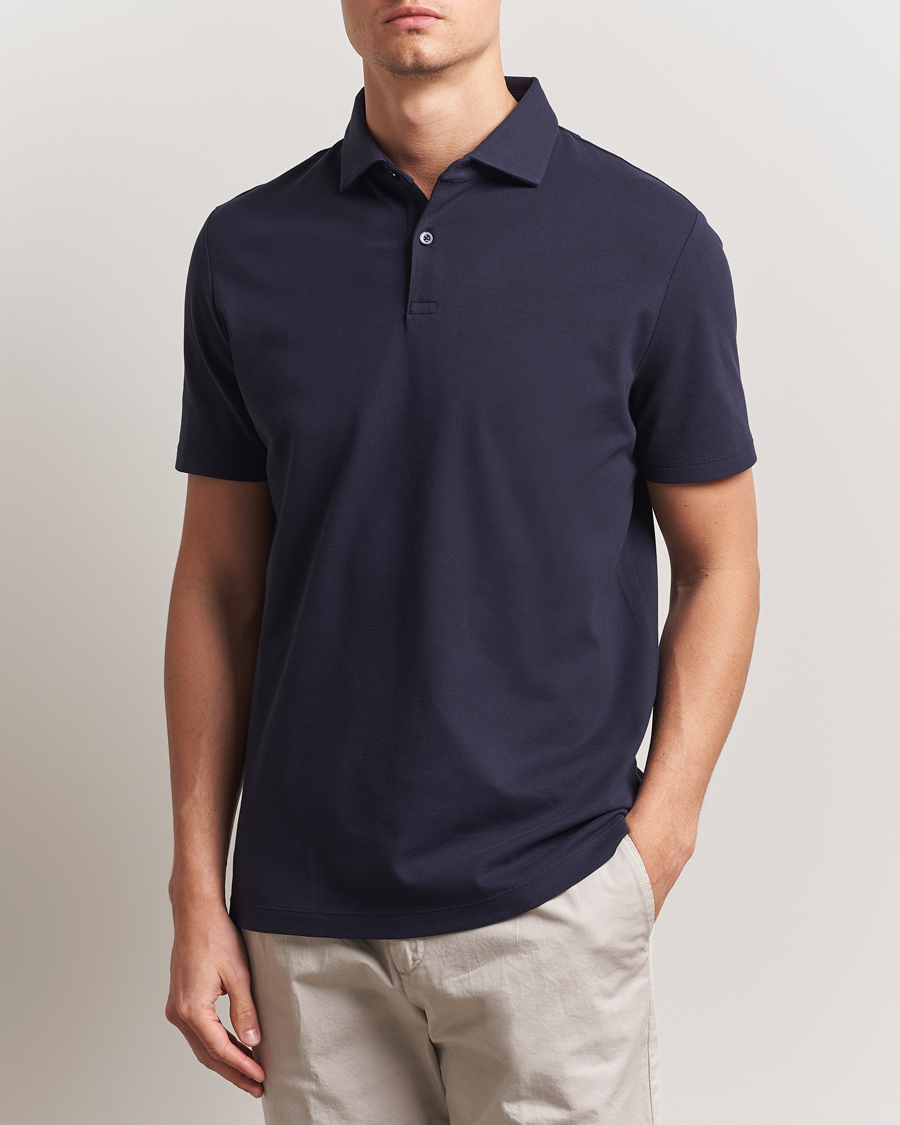 Men | Polo Shirts | Charles Tyrwhitt | Short Sleeve Cotton Pique Polo Navy