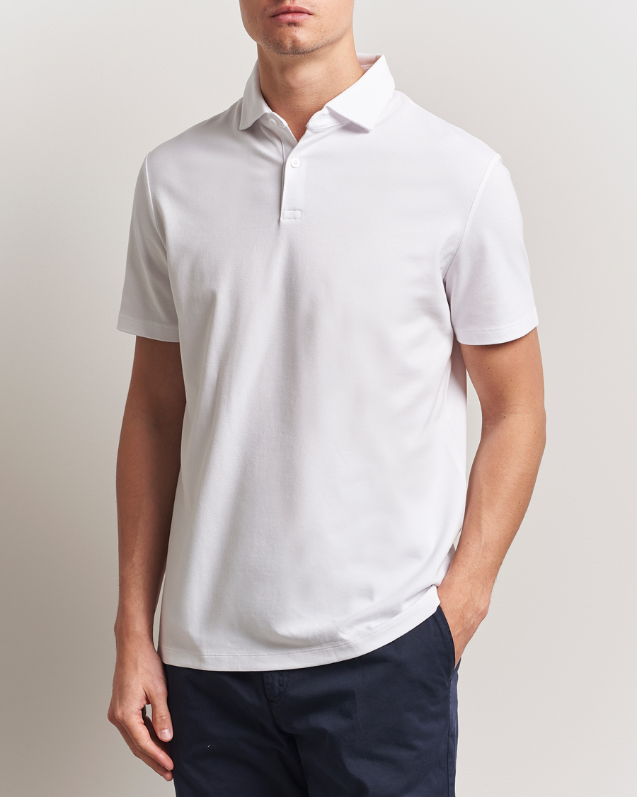 Men | Polo Shirts | Charles Tyrwhitt | Short Sleeve Cotton Pique Polo White