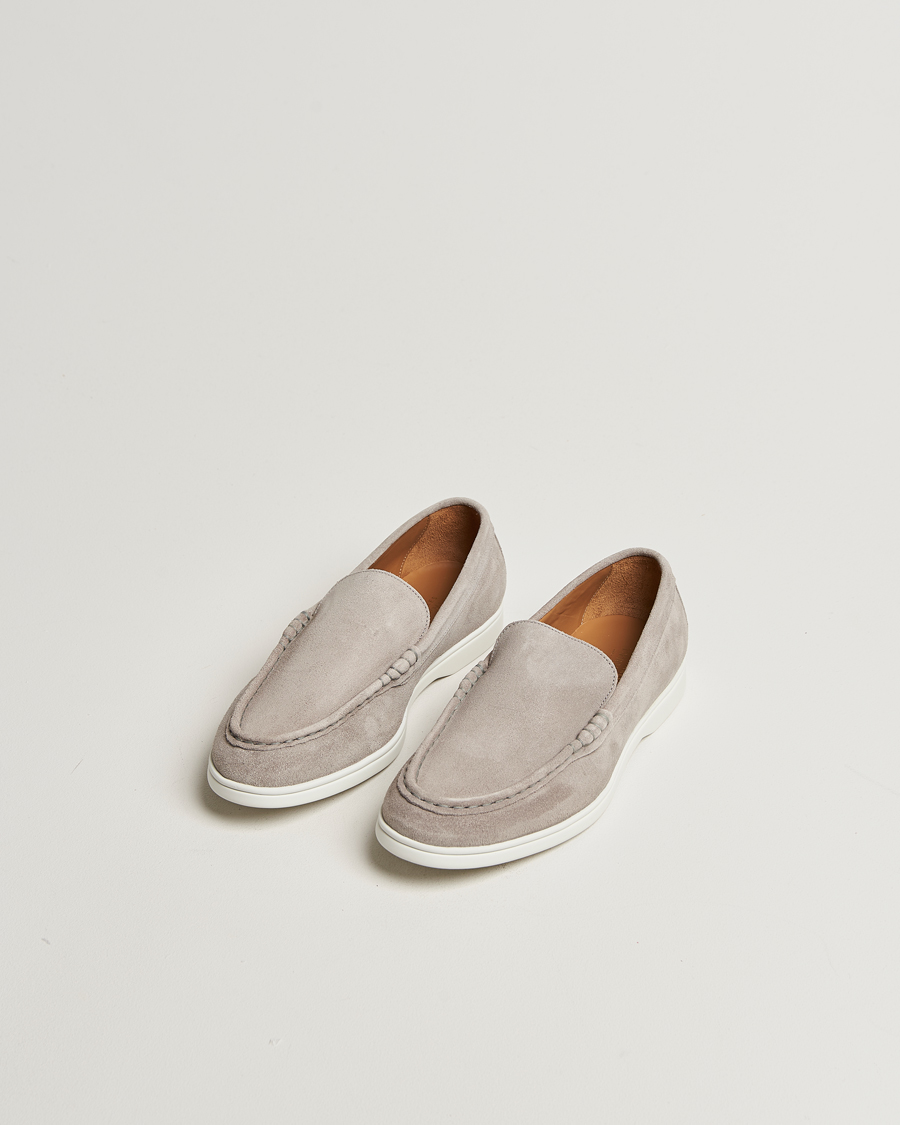 Men | Loafers | Charles Tyrwhitt | Suede Slip On Loafers Light Grey