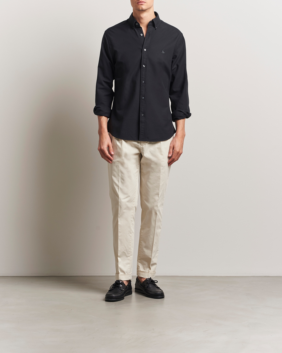 Men | Shirts | Charles Tyrwhitt | Button Down Stretch Oxford Shirt Black