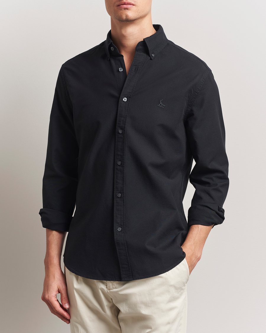 Men | Shirts | Charles Tyrwhitt | Button Down Stretch Oxford Shirt Black