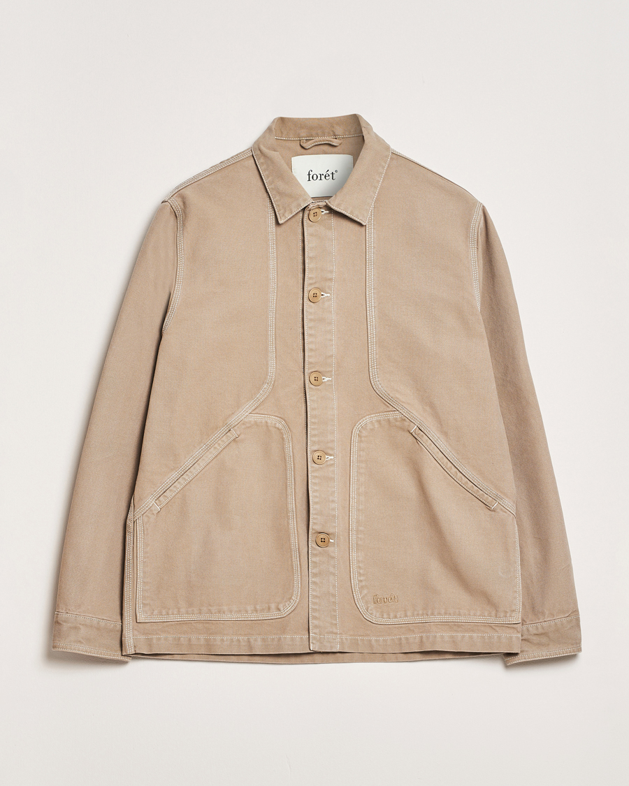 Men | Shirts | Forét | Berry Canvas Overshirt Khaki