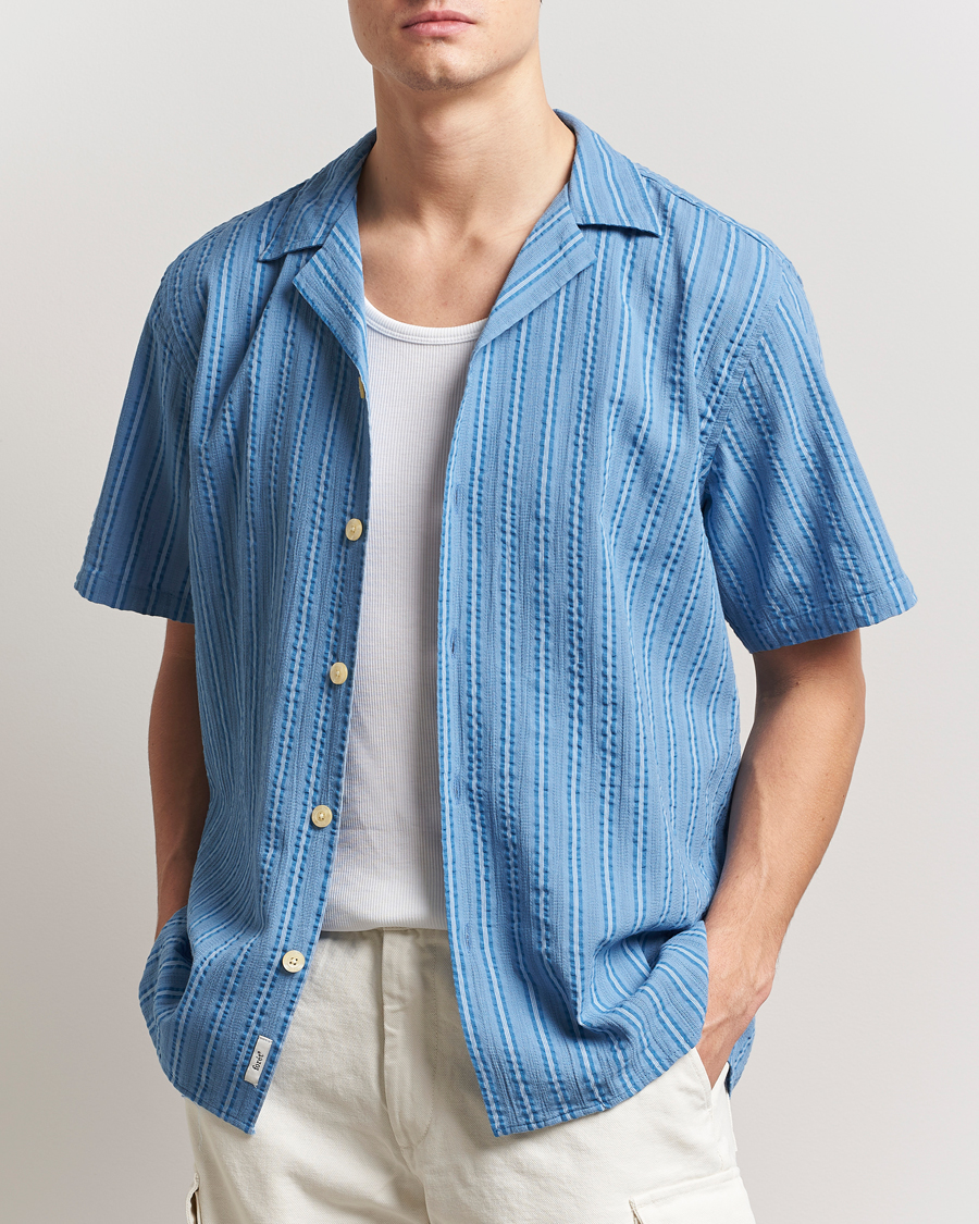 Men | Shirts | Forét | Peer Short Sleeve Shirt Blue